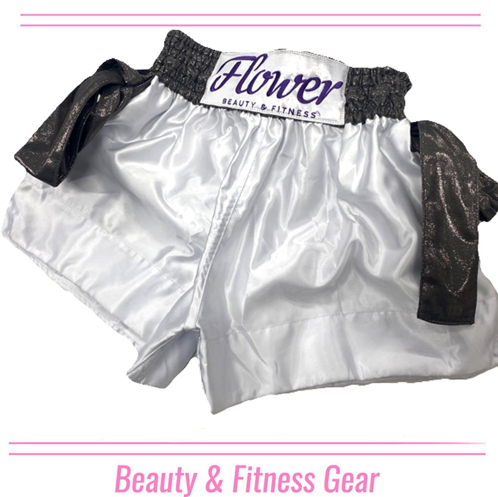 トレーニング用品 FLOWER GRIT MUAY THAI SHORTS FLOWER MUAY THAI SHORTS RIBBON WH BRONZE | ブランド別商品