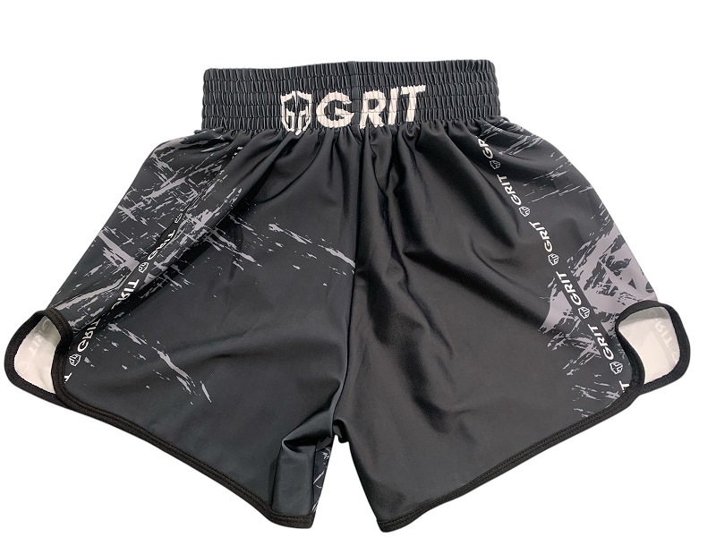GRIT��LUTADOR 2603 GRAY STRETCH FABRIC MUAY THAI SHORTS ���å��ѥ�� ���ȥ�å�����