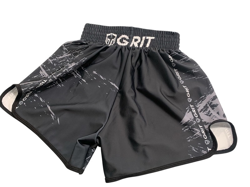 GRIT��LUTADOR 2603 GRAY STRETCH FABRIC MUAY THAI SHORTS ���å��ѥ�� ���ȥ�å�����