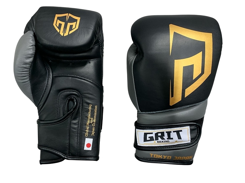 GRIT VELCRO BOXING GLOVES 2605 TOKYO JAPAN BK/GY/GD �ܥ����󥰥������� �ܳ���