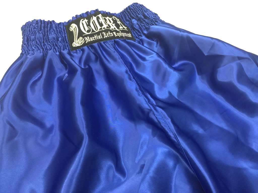 COBRA BOXING LONG SHORTS BLUE PLAIN