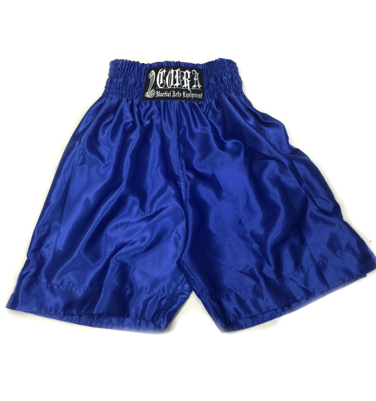 COBRA BOXING LONG SHORTS BLUE PLAIN