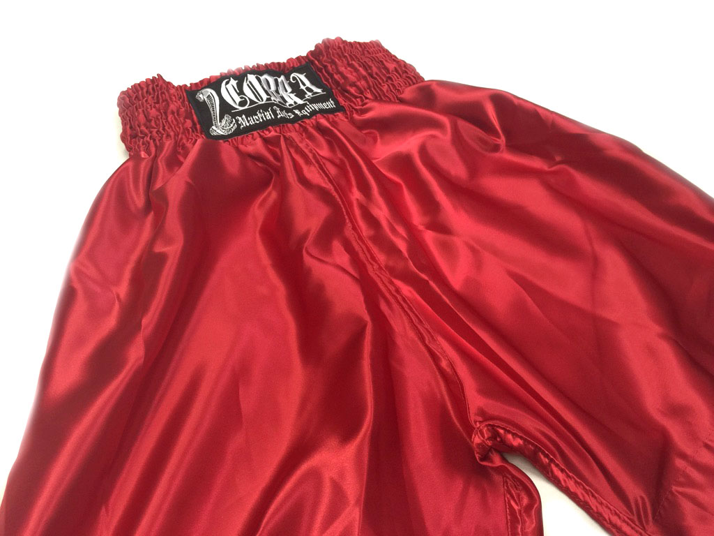 COBRA BOXING LONG SHORTS RED PLAIN