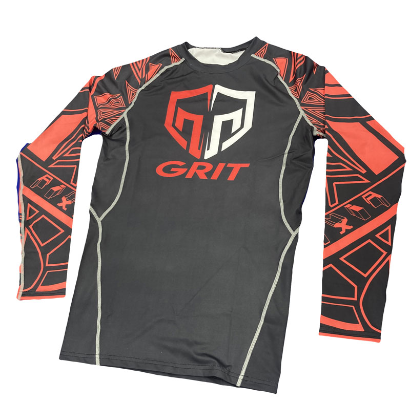 GRIT GMC 2109 LONG RASH GUARD BK/RD