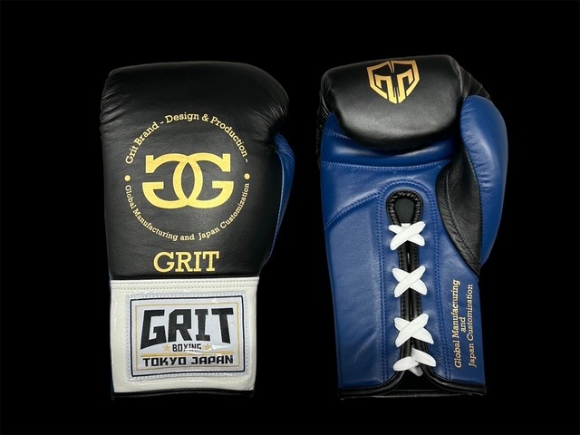 GRIT LACE UP BOXING GLOVE 2510 BLUE GOLD LOGO ɳ�� �ܥ����󥰥������� �ܳ���
