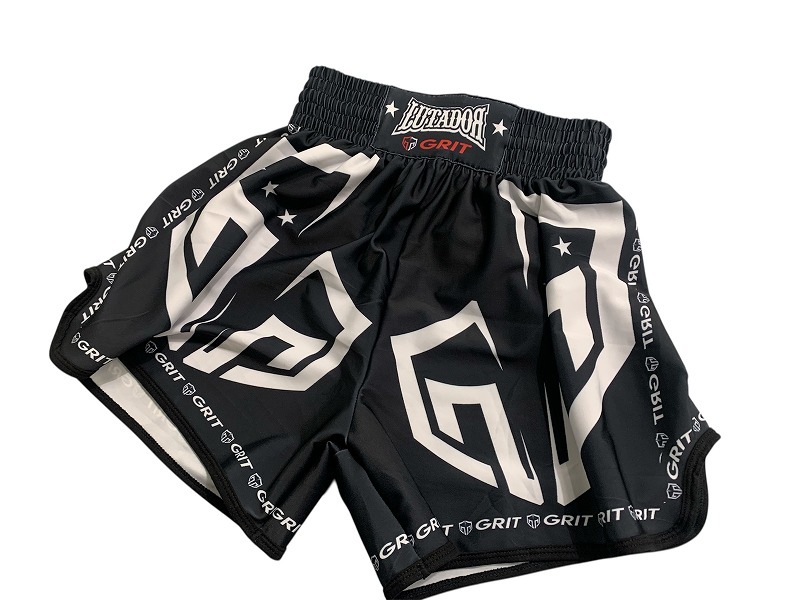 GRIT��LUTADOR 2603 BK STRETCH FABRIC MUAY THAI SHORTS ���å��ѥ�� ���ȥ�å�����