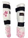 FLOWER SHIN GUARD WHITE 2205 SAKURA EMBROIDERY��LEATHER��
