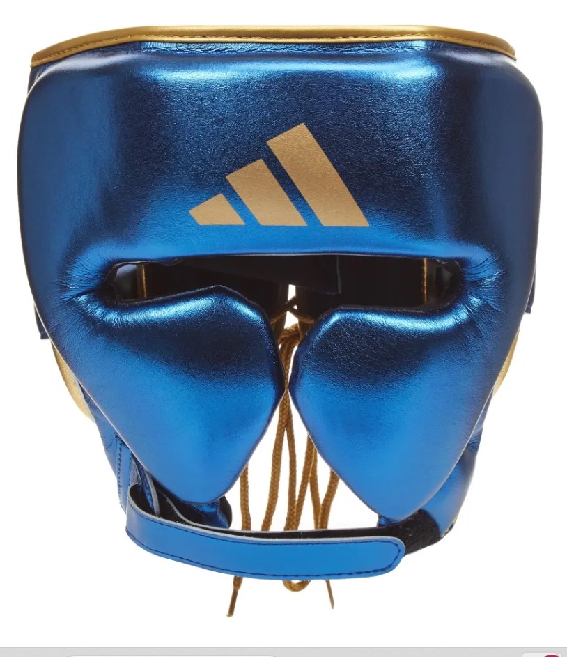 adidas アディスター NEW プロ ヘッドギア ブルー・ゴールド