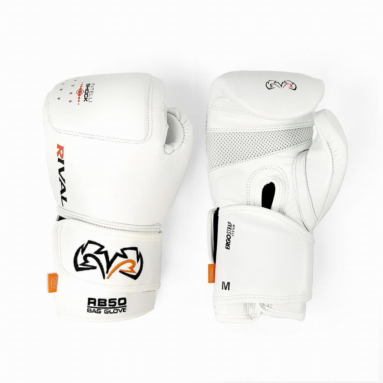 RIVAL RB50 INTELLI-SHOCK COMPACT BAG GLOVES WHITE