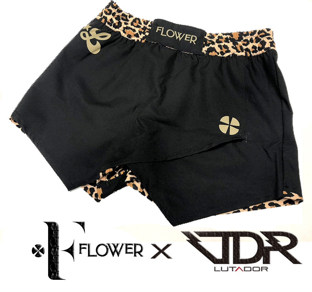 FLOWER LUTADOR FIGHT SHORTS 2205 LEOPARD BK