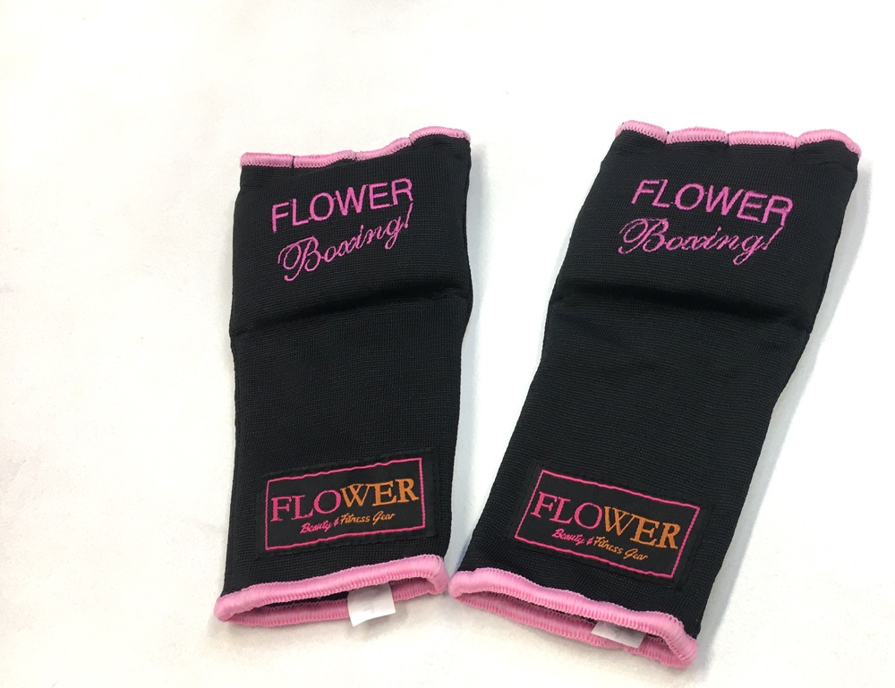 FLOWER GEL INNER GLOVE BK/PNK