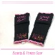FLOWER GEL INNER GLOVE BK/PNK