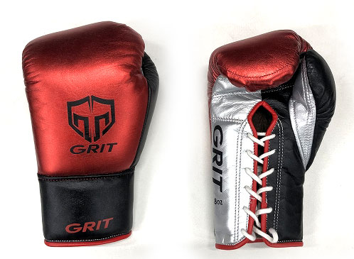 GRIT LACE UP BOXING GLOVE 2205 BK/RD/SL��High spec model��������