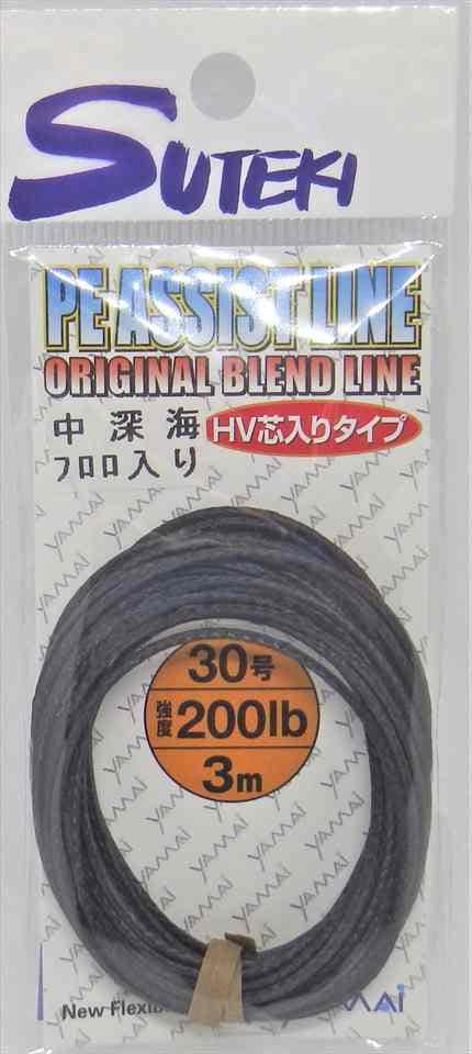 PE アシストライン 200lb (30号) （黒） ヤマイ | フック,アシスト