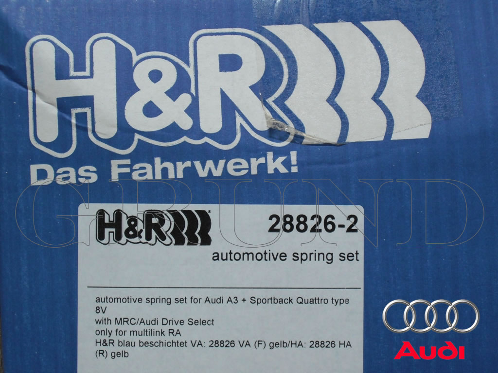 H&R Sport Springsۥݡĥץ󥰡åǥ A3 ȥ ɥ饤֥쥯֡Audi A3 8V quattroۡ28826-2̵ۡ