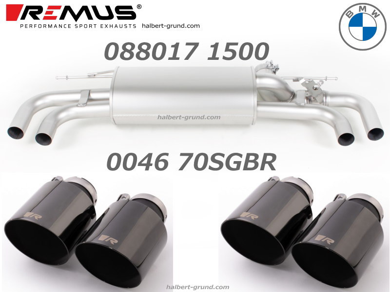 ������͢���ʡ�REMUS Axle-back Sport Exhaust�ڥ�ॹ ���ݡ��ĥ�٥� �ꥢ�ޥե顼 ��102 ���󥰥� ���ȥ졼�ȥ��å� �֥�å� W ������BMW 5���꡼�� 540i ������ G30 / �ġ���� G31��088017 1500 + 0046 70SGBR�ۡ�����̵������Ź��ô��