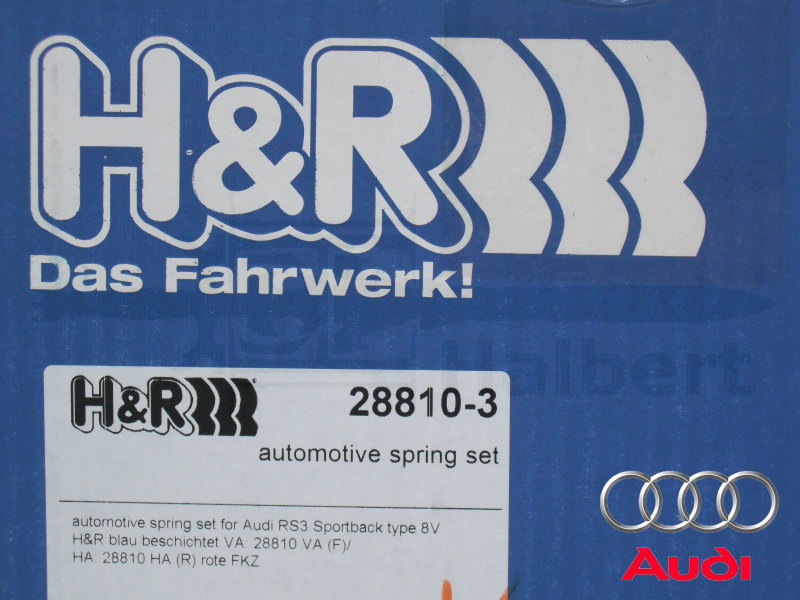 H&R Sport Springsۥݡĥץ󥰡åǥ RS3 ݡĥХå & Audi RS3 8Vۡ28810-3̵ۡ