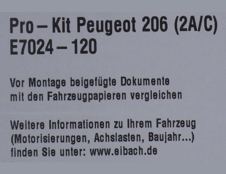 ������͢���ʡ�Eibach PRO-KIT�ڥ����Хå� �ץ����å� 7024-120 �����륹�ץ�󥰡åץ��硼 206 �ϥå��Хå� & ���ݡ��ĥ若�� 1.6��PEUGEOT 206��7024-120�ۡ�����̵������Ź��ô��