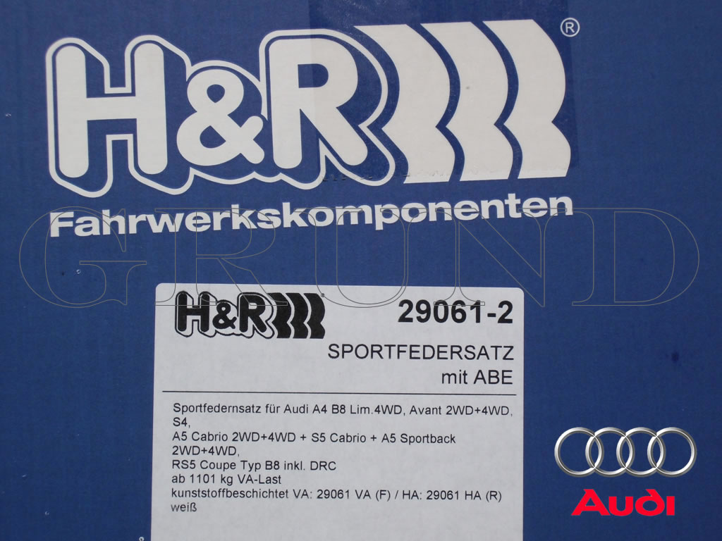 H&R ダウンサス 29061-2【H&R Sport Springs】 H&R スポーツスプリング