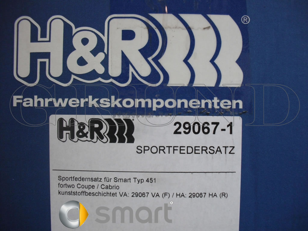 ��H&R Sport Springs�ۥ��ݡ��ĥ��ץ�󥰡å��ޡ��� �ե����ġ� 451 1.0 / 1.0 �����ܡ�Smart fortwo 451�ۡ�29067-1�ۡ�����̵����
