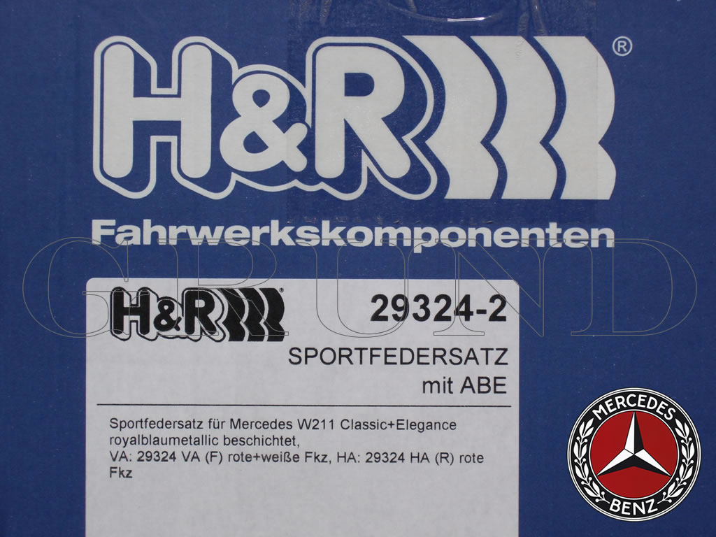 �ڿ��̸��� ��������ʡۡ�H&R Sport Springs 29324-2�ۥ��ݡ��ĥ��ץ�󥰡å�륻�ǥ��٥�� E���饹 ������ W211 2004ǯ4��ʹߡ�Mercedes-Benz W211 E240 / E250 / E280 / E300 / E320 / E350 / E320 CDI�ۡ�29324-2�ۡ�����̵������Ź��ô��