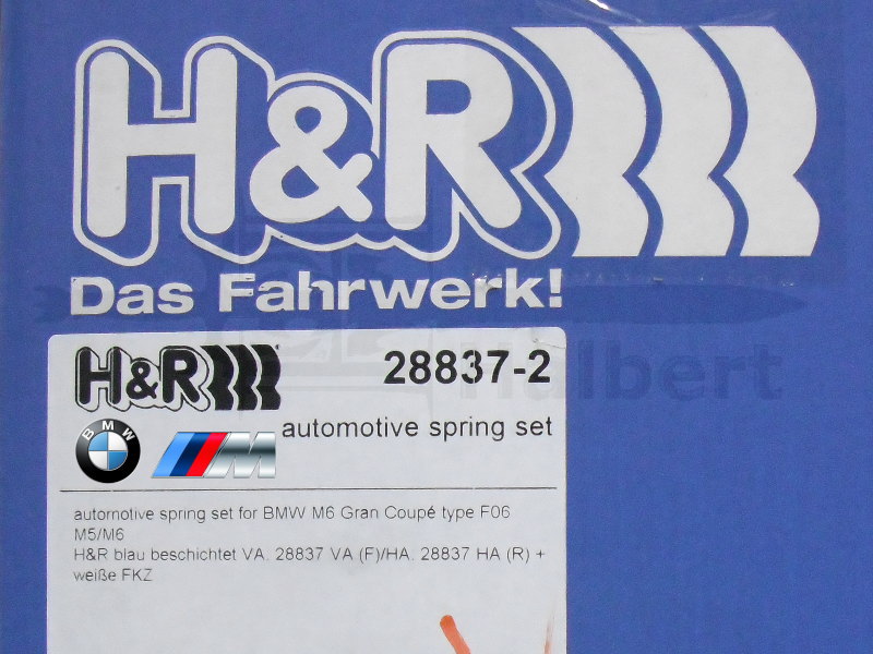 H&R ダウンサス 28837-2【H&R Sport Springs】スポーツスプリング
