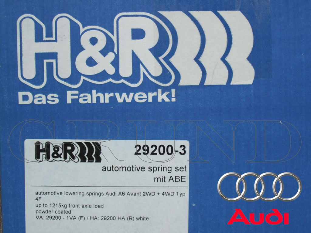 ��H&R Sport Springs��H&R ���ݡ��ĥ��ץ�� 29200-3�å����ǥ� A6 C6 ���Х�� 2.4 / 2.8 FSI / 3.0 TFSI / 3.2 FSI 6���� 2WD & ����ȥ���Audi A6 4F5 Avant�ۡ�29200-3�ۡ�����̵������Ź��ô��