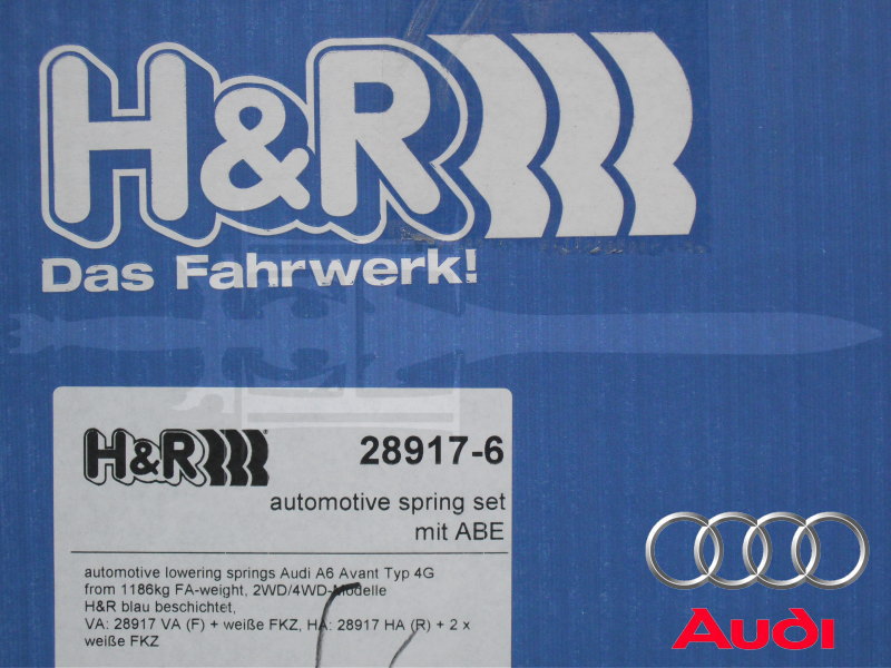 ��H&R Sport Springs��H&R ���ݡ��ĥ��ץ�� 28917-6�å����ǥ� A6 C7 ���Х�� ����ȥ� 2.8 FSI / 3.0 TFSI��Audi A6 4G Avant quattro�ۡ�28917-6�ۡ�����̵������Ź��ô��