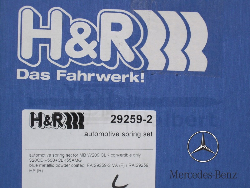 ��H&R Sport Springs��H&R ���ݡ��ĥ��ץ�� 29259-2�å�륻�ǥ��٥�� CLK���饹 ���֥ꥪ�� 8���� A209 CLK500 / CLK55��Mercedes-Benz A209�ۡ�29259-2�ۡ�����̵������Ź��ô��