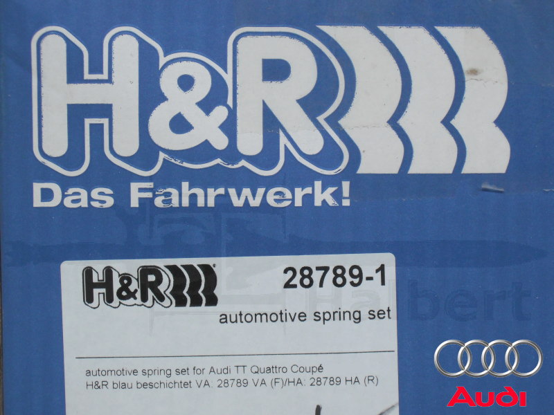 H&Rスプリング Audi TT (FV) ダウンサス 28789定価75000 H&R ダウンサス 28789-1【H&R Sport Springs】スポーツスプリング