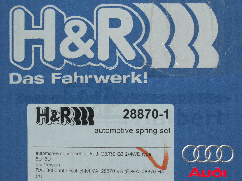 H&R ダウンサス 28870-1【H&R Sport Springs】スポーツスプリング