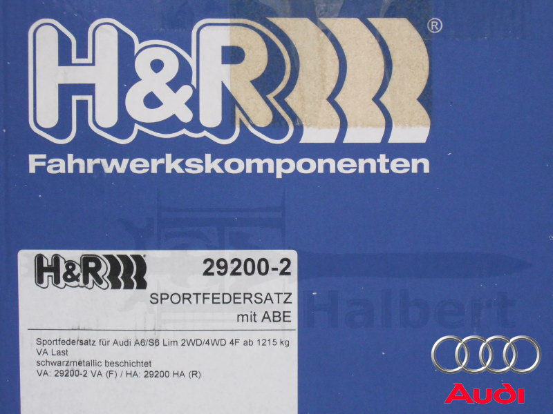 ��H&R Sport Springs��H&R ���ݡ��ĥ��ץ�� 29200-2�å����ǥ� A6 C6 ������ 4.2 8���� ����ȥ� & S6��Audi A6 4F2�ۡ�29200-2�ۡ�����̵������Ź��ô��