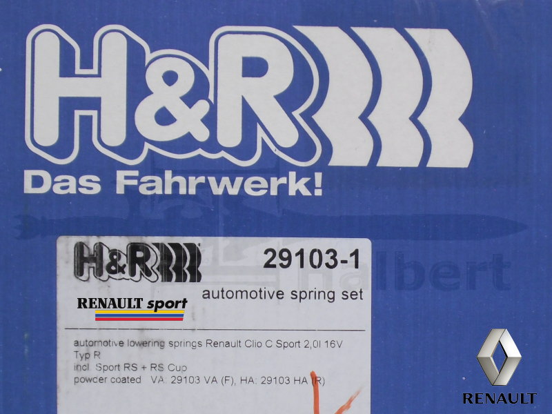 H&R ダウンサス 29103-1【H&R Sport Springs】スポーツスプリング