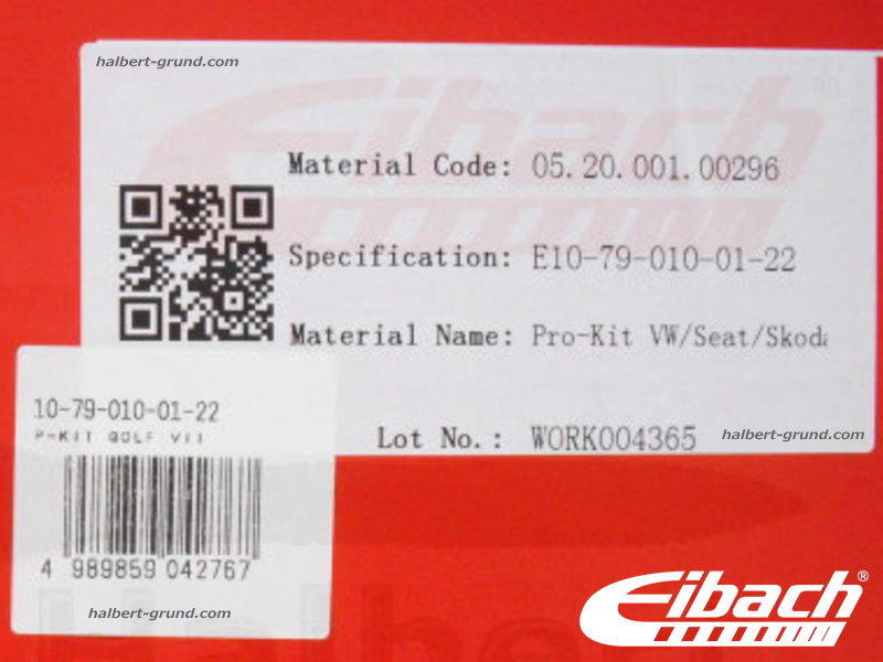 ������͢���ʡ�Eibach PRO-KIT�ڥ����Хå� �ץ����å� 10-79-010-01-22 �����ڥ󥷥�󥹥ץ�󥰡åե��륯������� �����8 �����ꥢ��� 1.5 eTSI �������� / R�饤���Volkswagen Golf �� Variant��10-79-010-01-22�ۡ�����̵������Ź��ô��