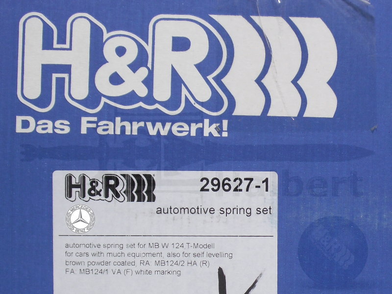 H&R ダウンサス 29627-1【H&R Sport Springs】スポーツスプリング