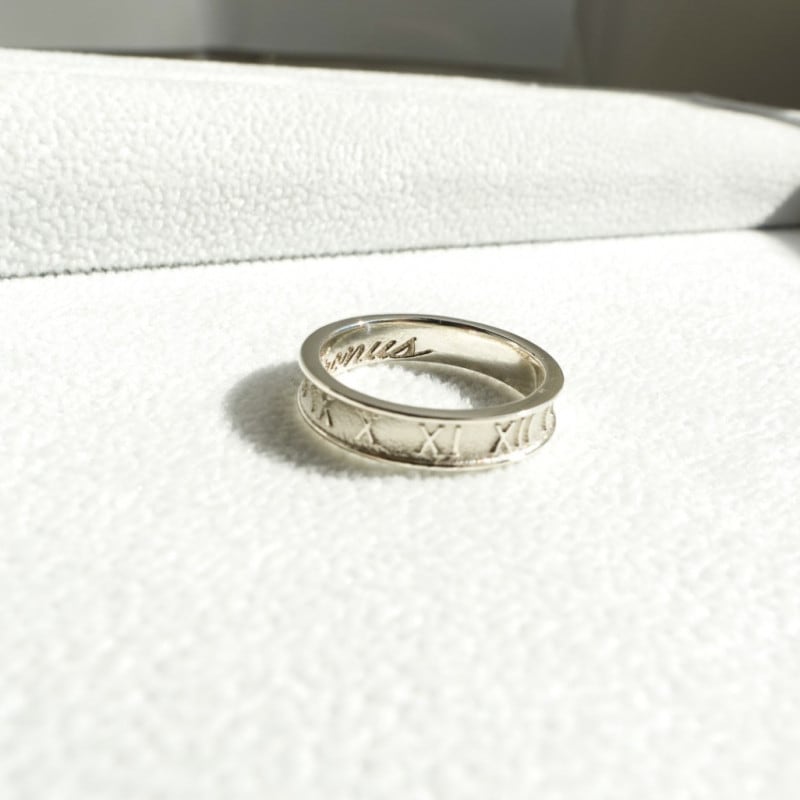 ローマ数字リング　4㎜幅