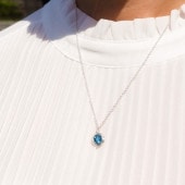 ロンドンブルートパーズ　シルバーネックレス