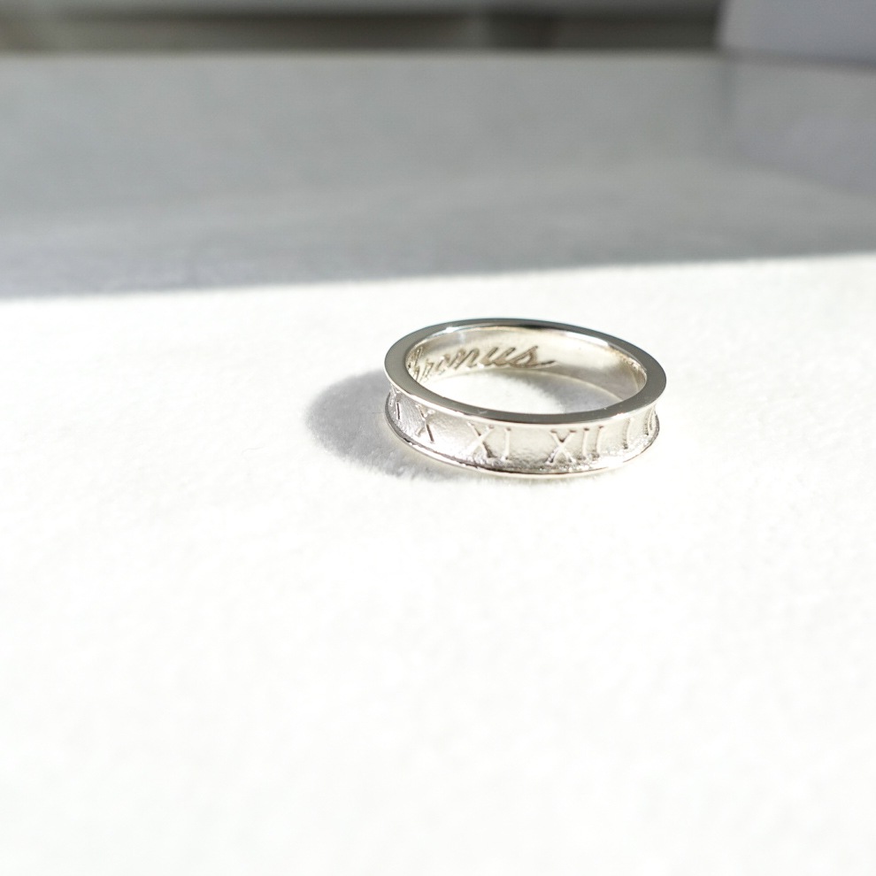 ローマ数字リング　4㎜幅