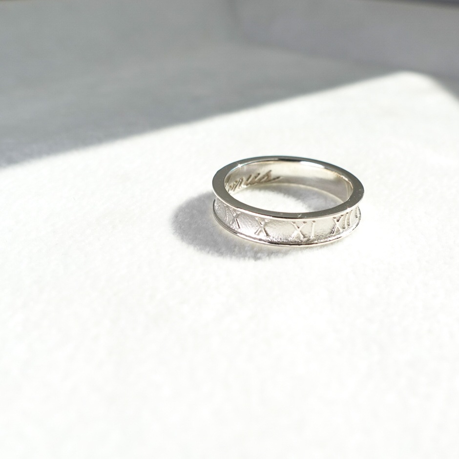 ローマ数字リング　4㎜幅