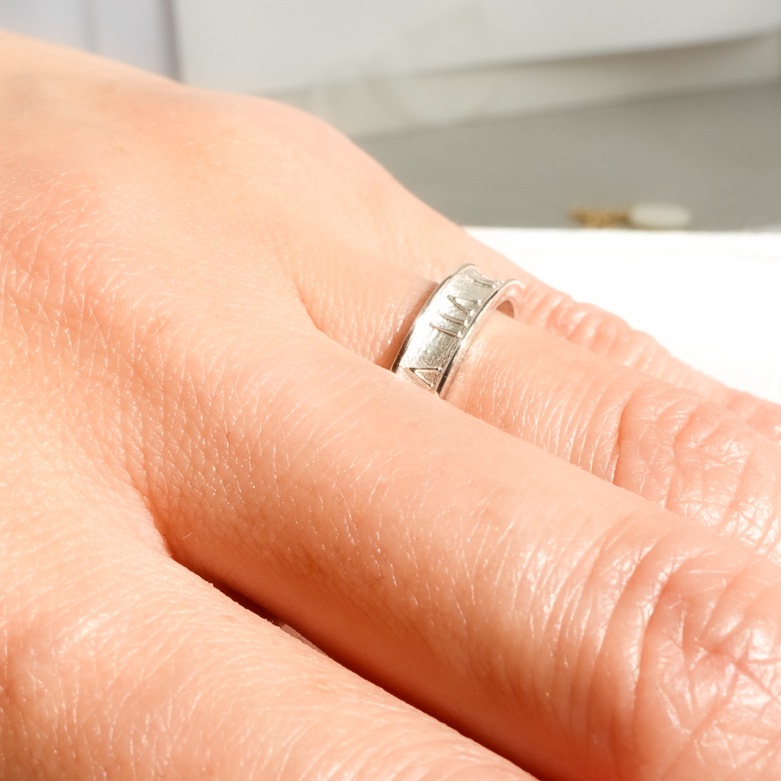 ローマ数字リング　4㎜幅