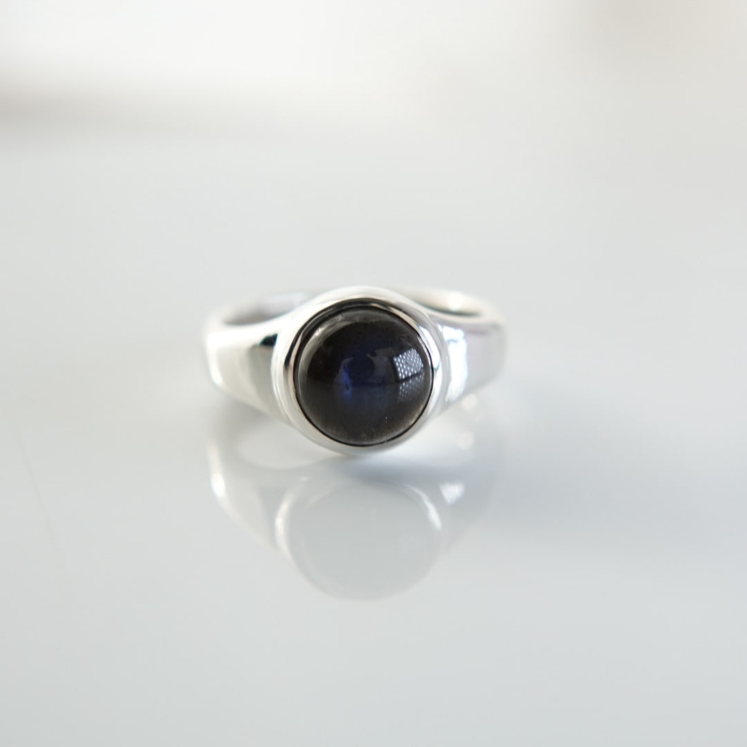 ブラックラブラドライト　シルバーリング