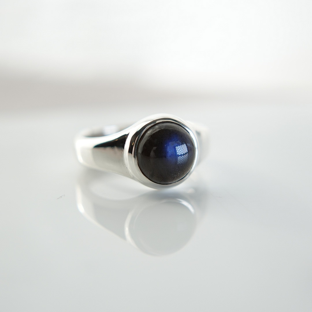 ブラックラブラドライト　シルバーリング