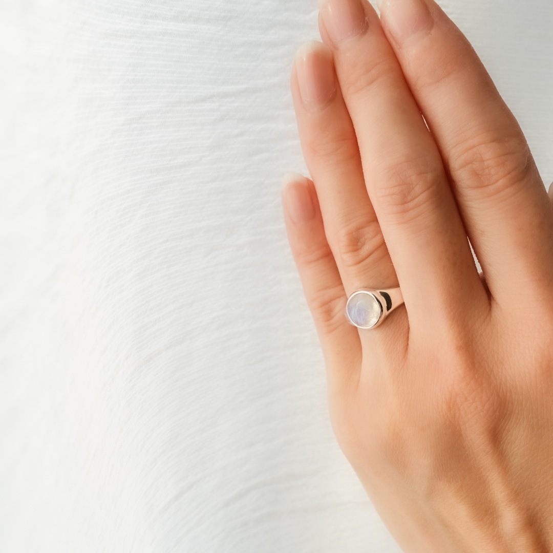 ホワイトラブラドライト　シルバーリング