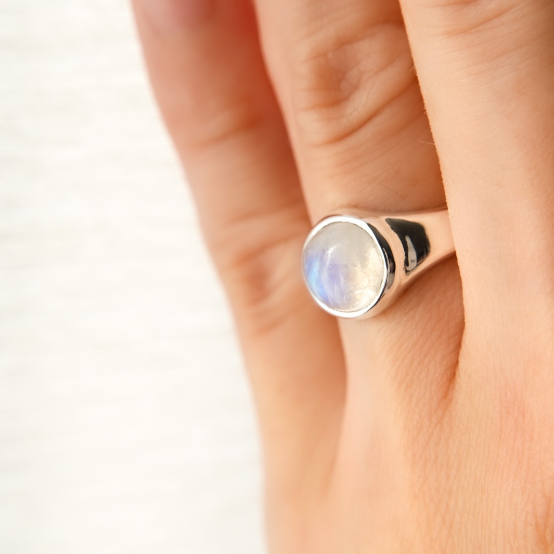 ホワイトラブラドライト　シルバーリング