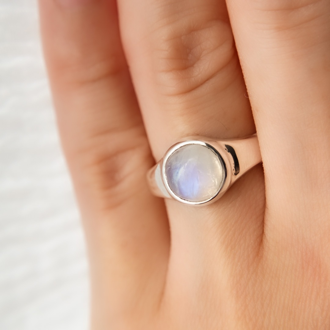 ホワイトラブラドライト　シルバーリング