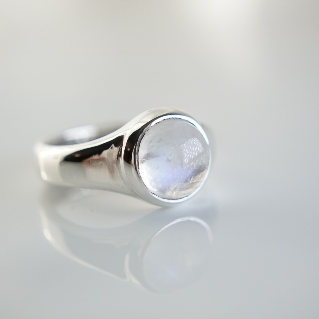 ホワイトラブラドライト　シルバーリング
