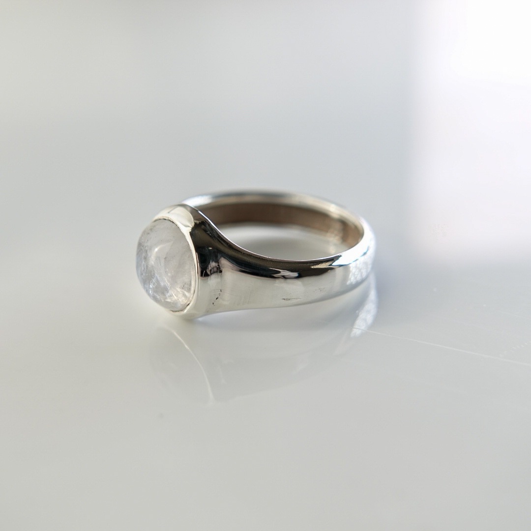 ホワイトラブラドライト　シルバーリング