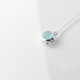 アクアマリン　アラベスクシルバーネックレス