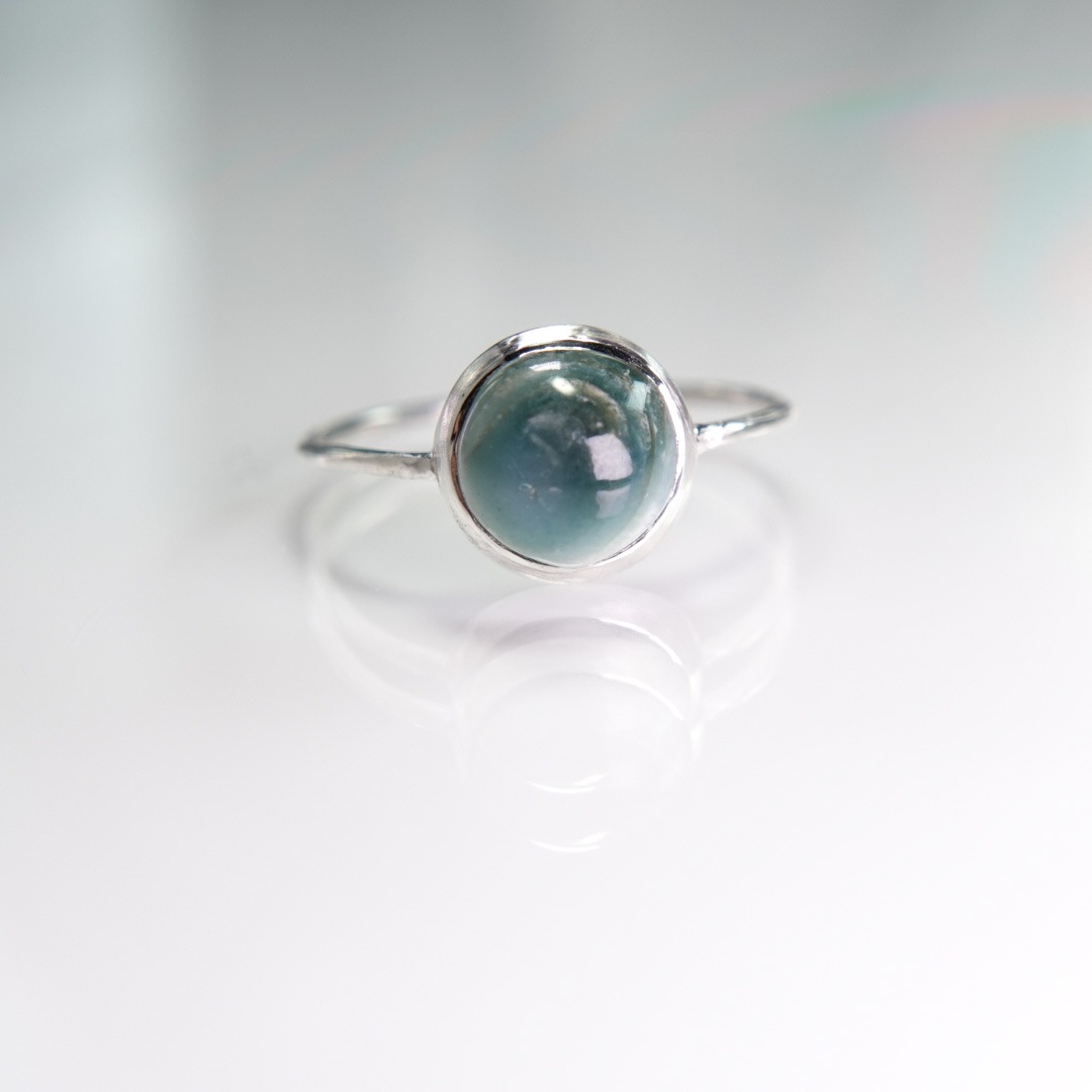 夜光貝グリーンルースのシルバーリング