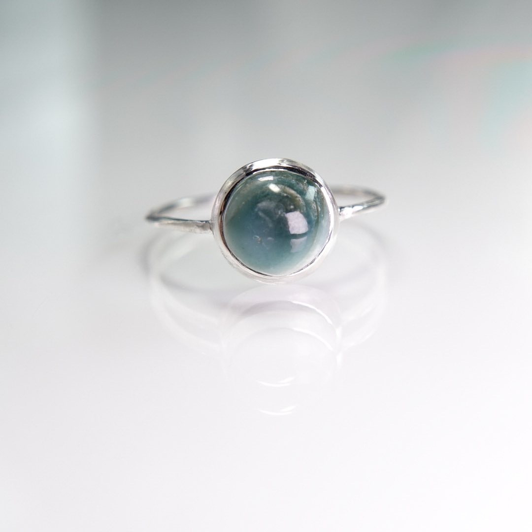 夜光貝グリーンルースのシルバーリング